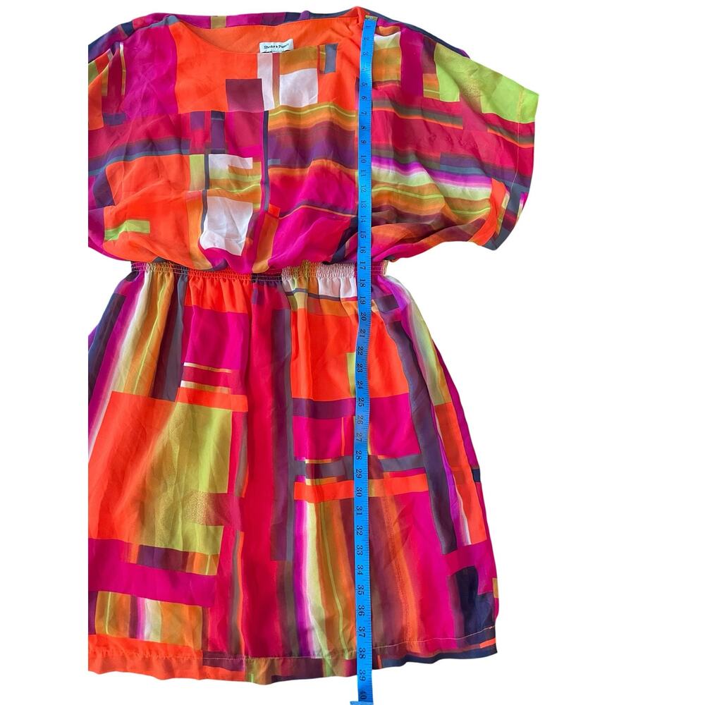 Shelby & Palmer Vibrant Geometric Blouson Dress 20WP - Picture 4 of 5